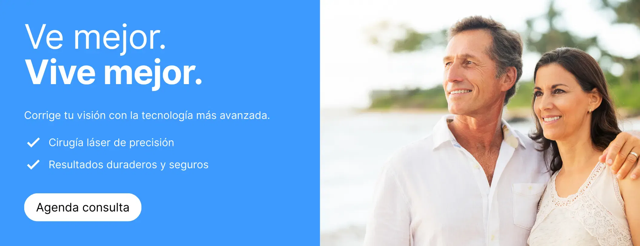 Persona sonriente en un entorno natural, destacando un mensaje sobre tecnología avanzada.